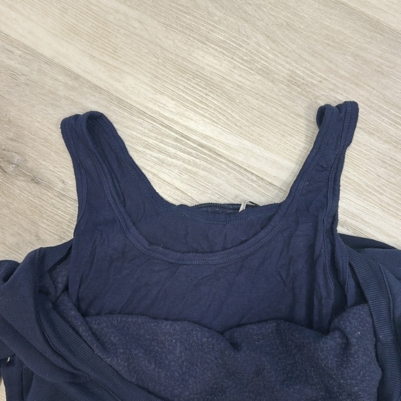 Anthropologie Saturday Sunday Off The Shoulder Jumpsuit Navy Blue Size L - Picture 10 of 11